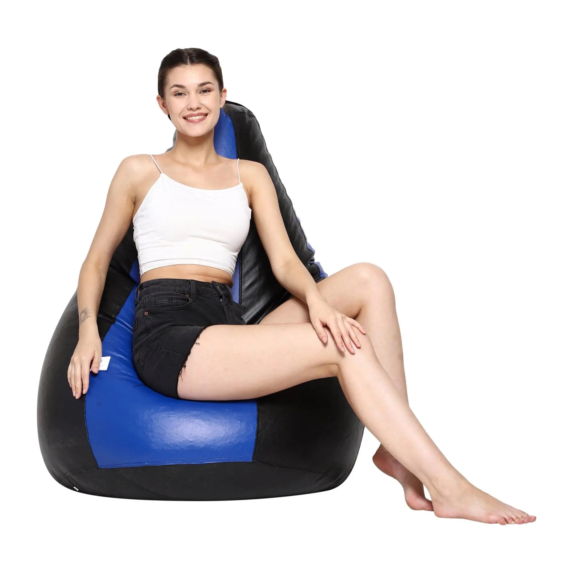 Teardrop Bean Bag Cover – Blue & Black - Zen Living