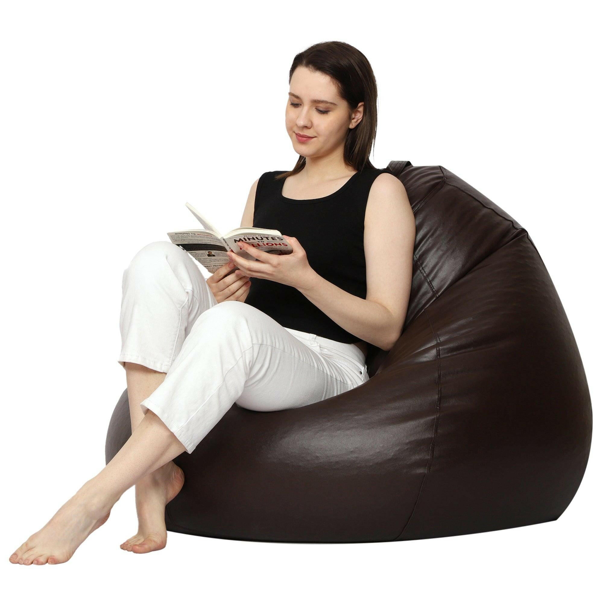Plain Teardrop Bean Bag - Brown Zen Living