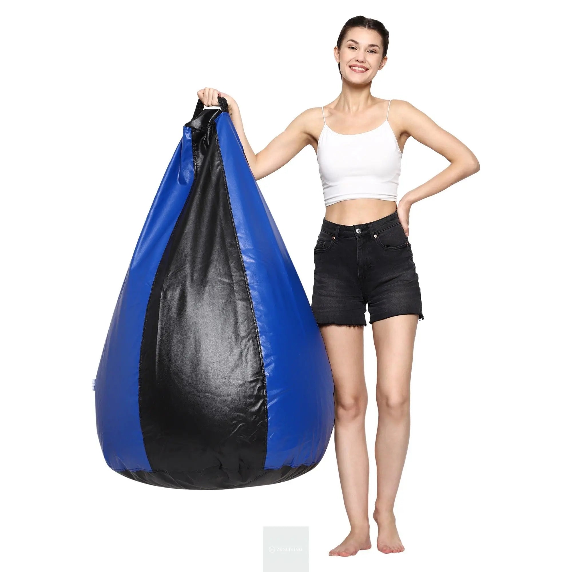 Teardrop Bean Bag Cover – Blue & Black ZenLiving