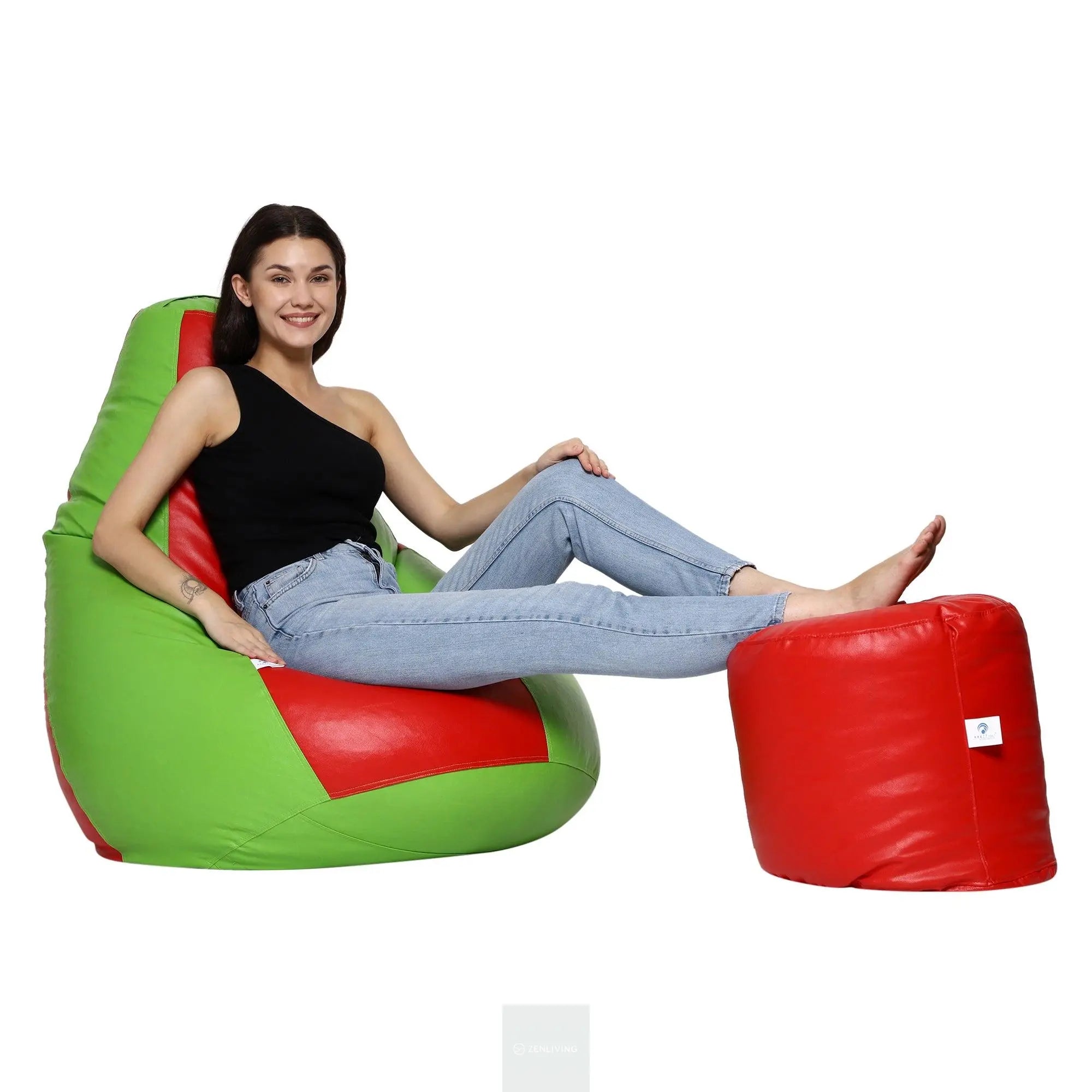 Teardrop Bean Bag Cover – Green & Red ZenLiving