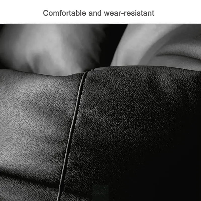 ZenLiving® 3XL Filled Bean Bag Combo – Faux Leather | Black | Footrest + Cushion Zen Living