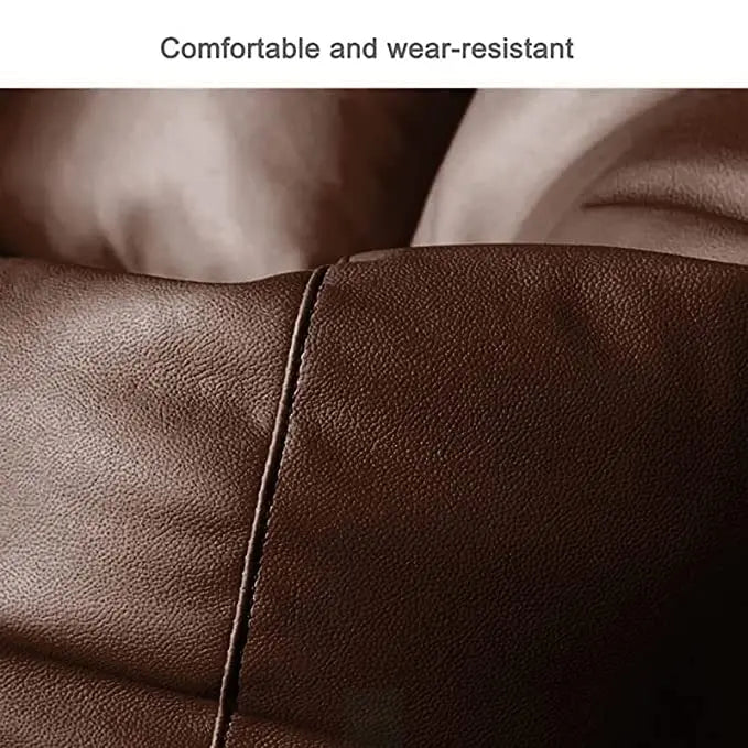 ZenLiving® 3XL Filled Bean Bag Combo – Faux Leather | Brown | Footrest + Cushion Zen Living