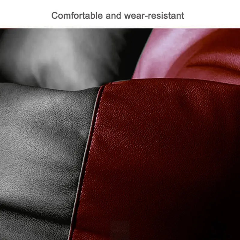 ZenLiving® 3XL Filled Bean Bag Combo – Faux Leather | Maroon & Black | Footrest + Cushion Zen Living