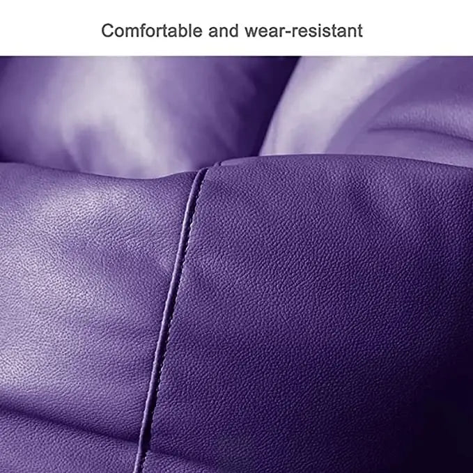 ZenLiving® 3XL Filled Bean Bag Combo – Faux Leather | Purple | Footrest + Cushion Zen Living