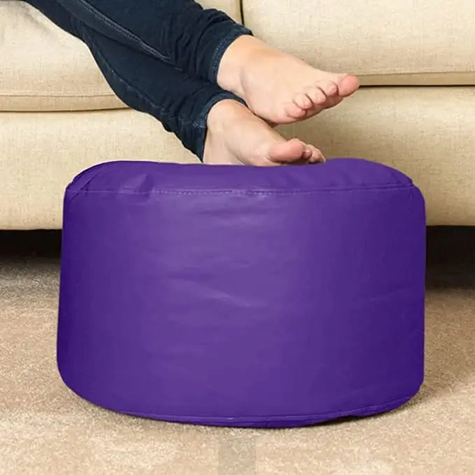 ZenLiving® 3XL Filled Bean Bag Combo – Faux Leather | Purple | Footrest + Cushion Zen Living