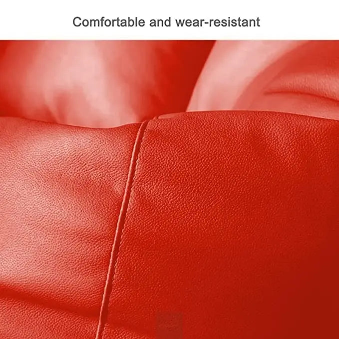 ZenLiving® 3XL Filled Bean Bag Combo – Faux Leather | Red | Footrest + Cushion Zen Living