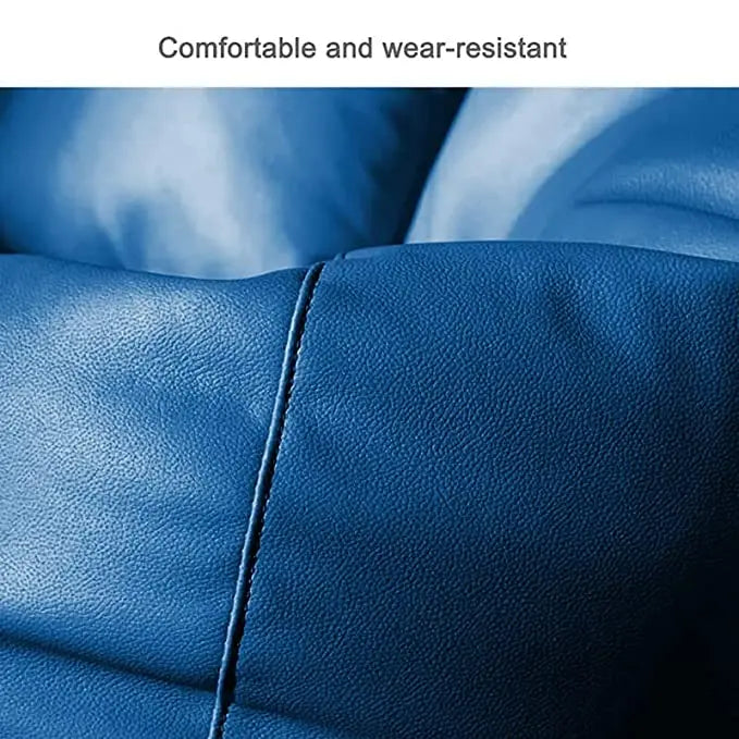 ZenLiving® 3XL Filled Bean Bag Combo – Faux Leather | Royal Blue | Footrest + Cushion Zen Living