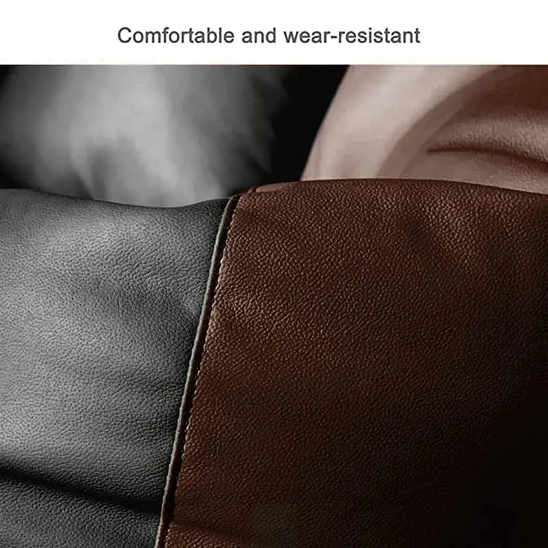 ZenLiving® 4XL Filled Bean Bag Combo – Faux Leather | Black & Brown | Footrest + Cushion Zen Living