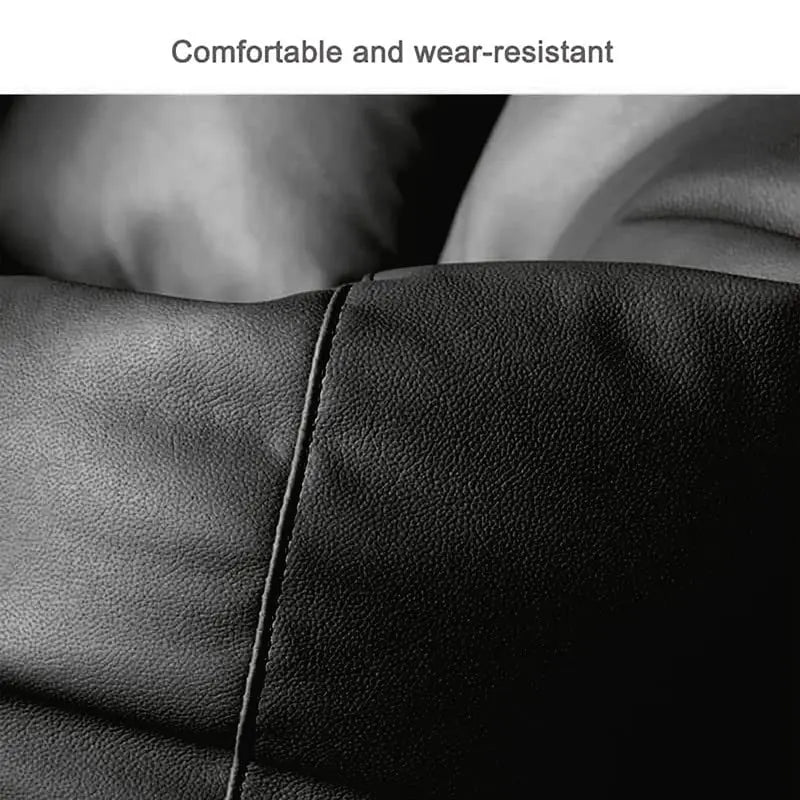 ZenLiving® 4XL Filled Bean Bag Combo – Faux Leather | Black | Footrest + Cushion Zen Living