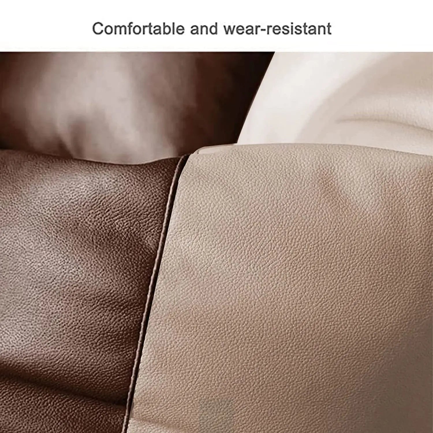ZenLiving® 4XL Filled Bean Bag Combo – Faux Leather | Cream & Brown | Footrest + Cushion Zen Living