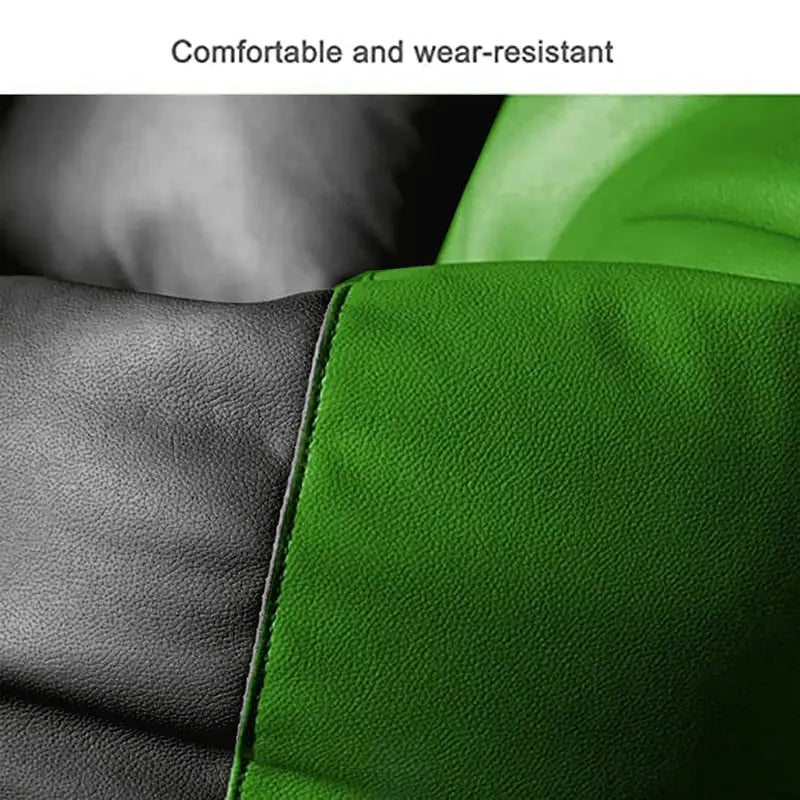ZenLiving® 4XL Filled Bean Bag Combo – Faux Leather | Green & Black | Footrest + Cushion Zen Living