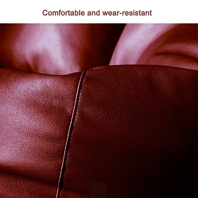 ZenLiving® 4XL Filled Bean Bag Combo – Faux Leather | Maroon | Footrest + Cushion Zen Living