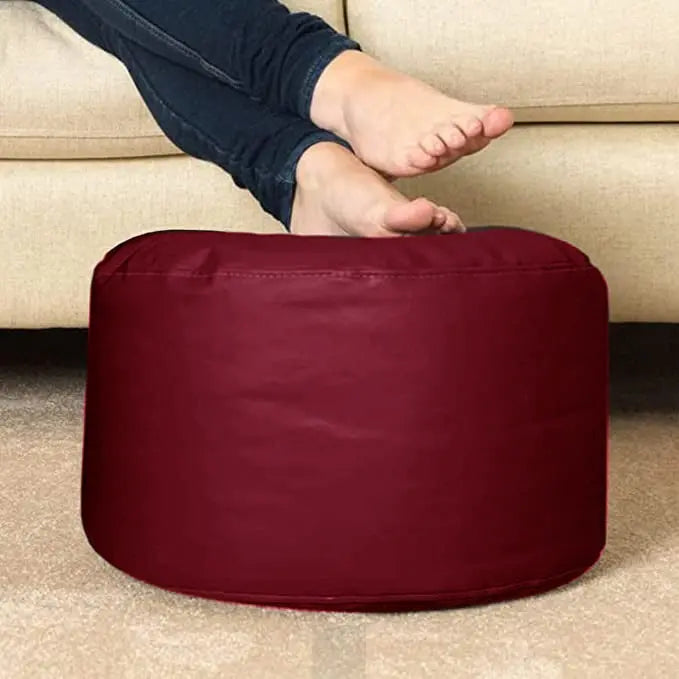 ZenLiving® 4XL Filled Bean Bag Combo – Faux Leather | Maroon | Footrest + Cushion Zen Living