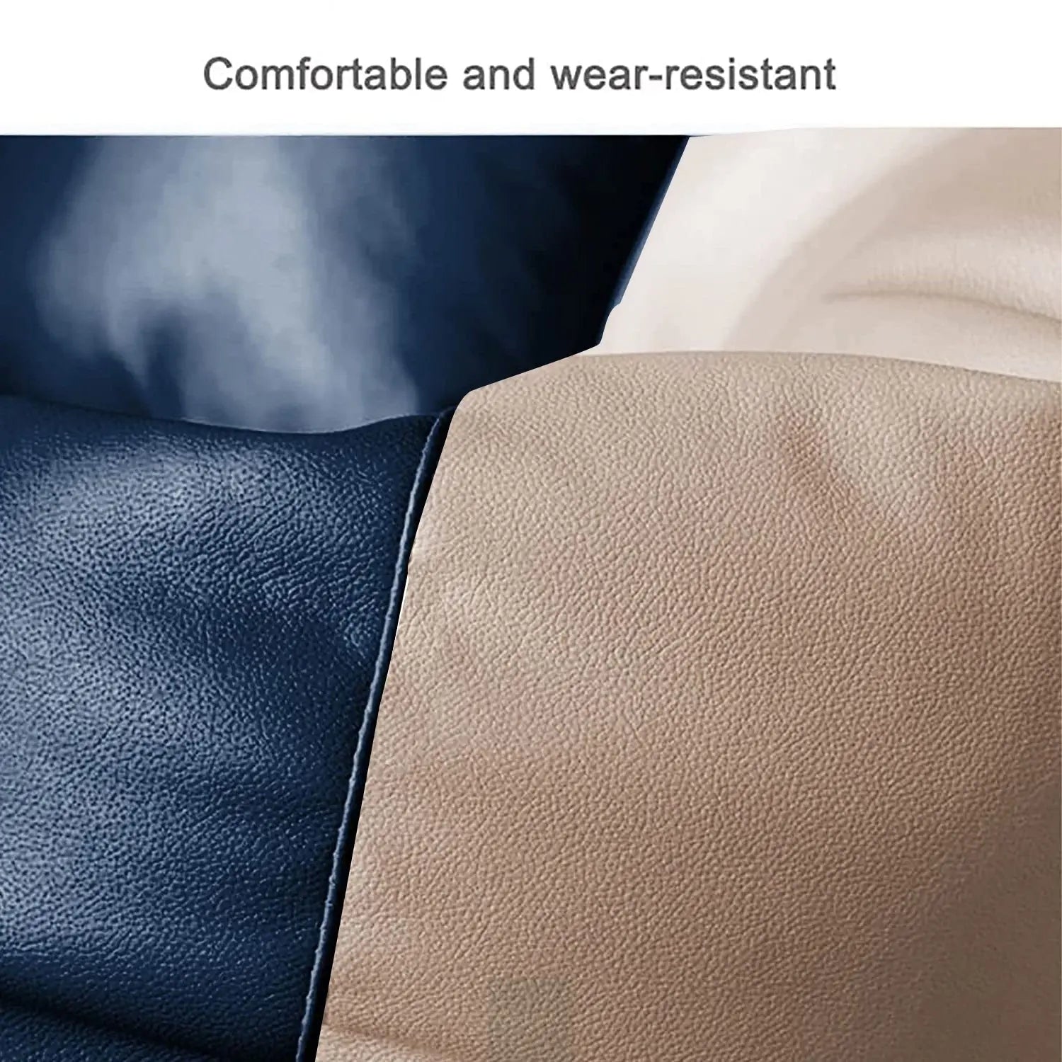 ZenLiving® 4XL Filled Bean Bag Combo – Faux Leather | Navy Blue & Cream | Footrest + Cushion Zen Living