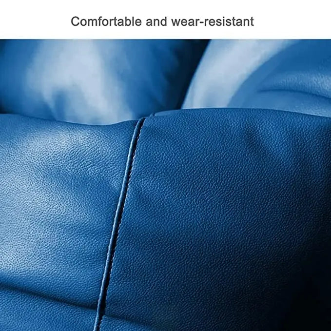 ZenLiving® 4XL Filled Bean Bag Combo – Faux Leather | Royal Blue | Footrest + Cushion Zen Living