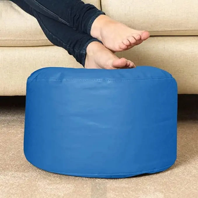 ZenLiving® 4XL Filled Bean Bag Combo – Faux Leather | Royal Blue | Footrest + Cushion Zen Living