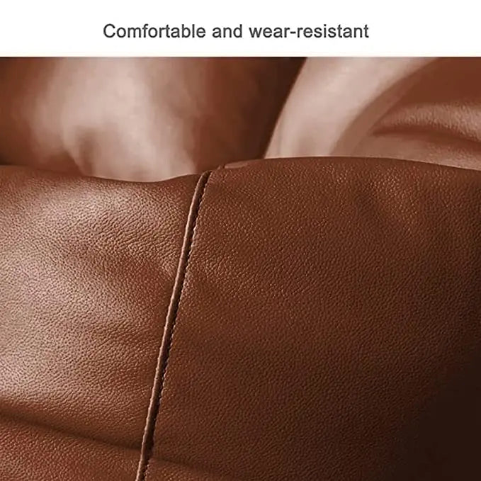 ZenLiving® 4XL Filled Bean Bag Combo – Faux Leather | Tan | Footrest + Cushion Zen Living