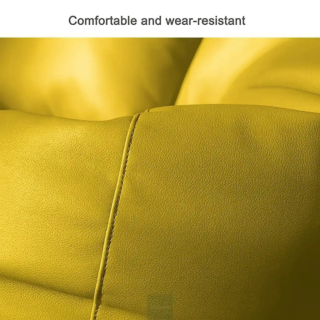 ZenLiving® 3XL Filled Bean Bag Combo – Faux Leather | Yellow | Footrest + Cushion Zen Living