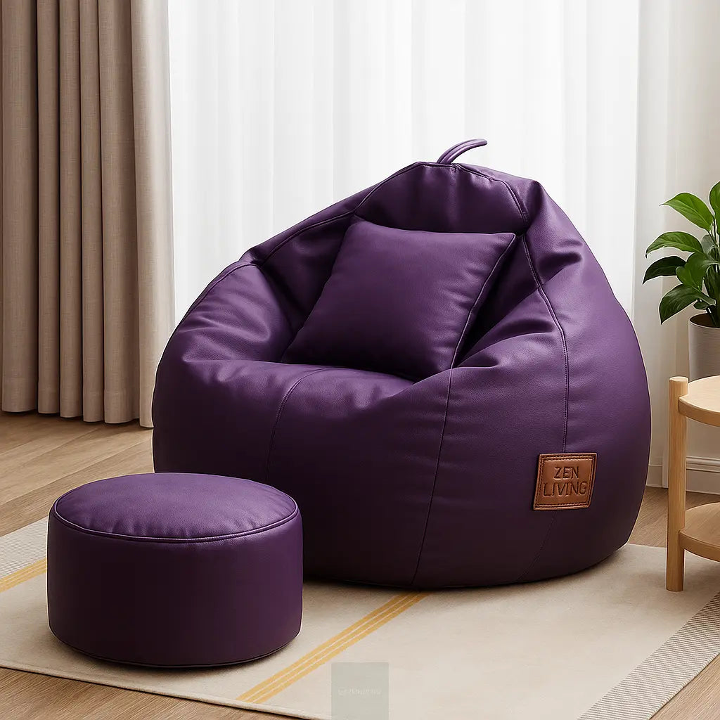 Beanbag Chair Combo Bean + Footrest+ Cushion - Zen Living