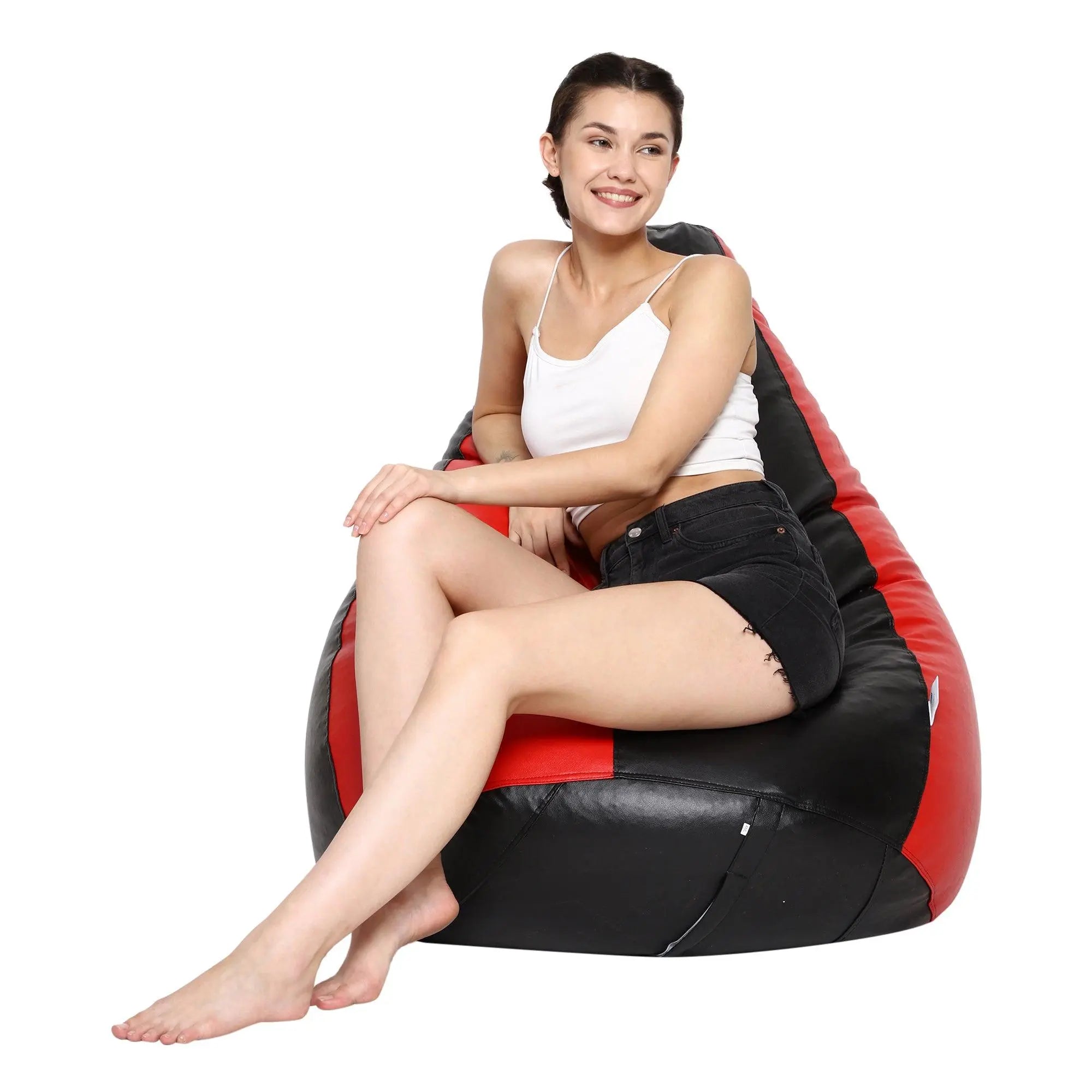Teardrop Bean Bag Cover – Red & Black - Zen Living