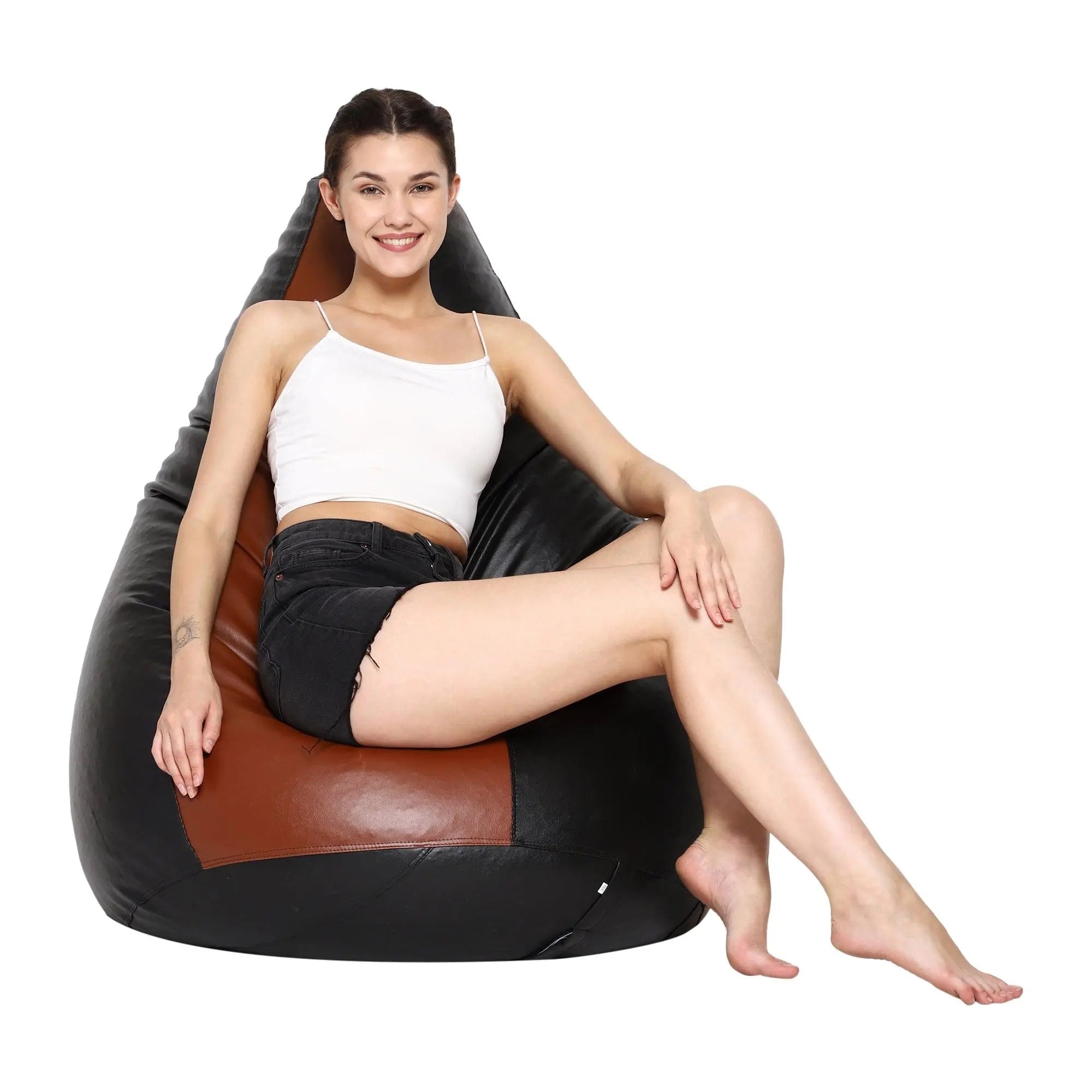 Teardrop Bean Bag Cover – Black & Tan - Zen Living