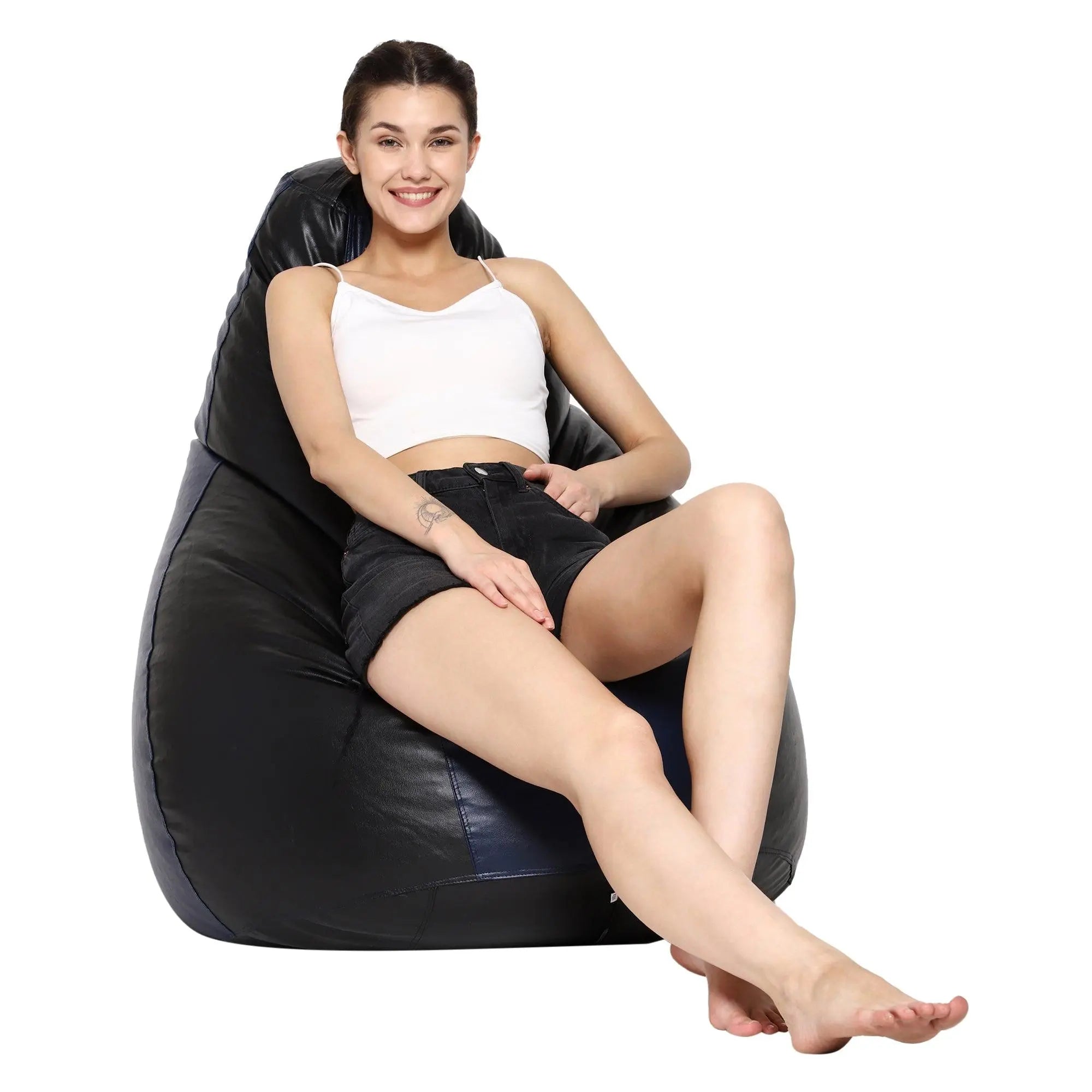 Teardrop Bean Bag Cover – Navy Blue & Black - Zen Living