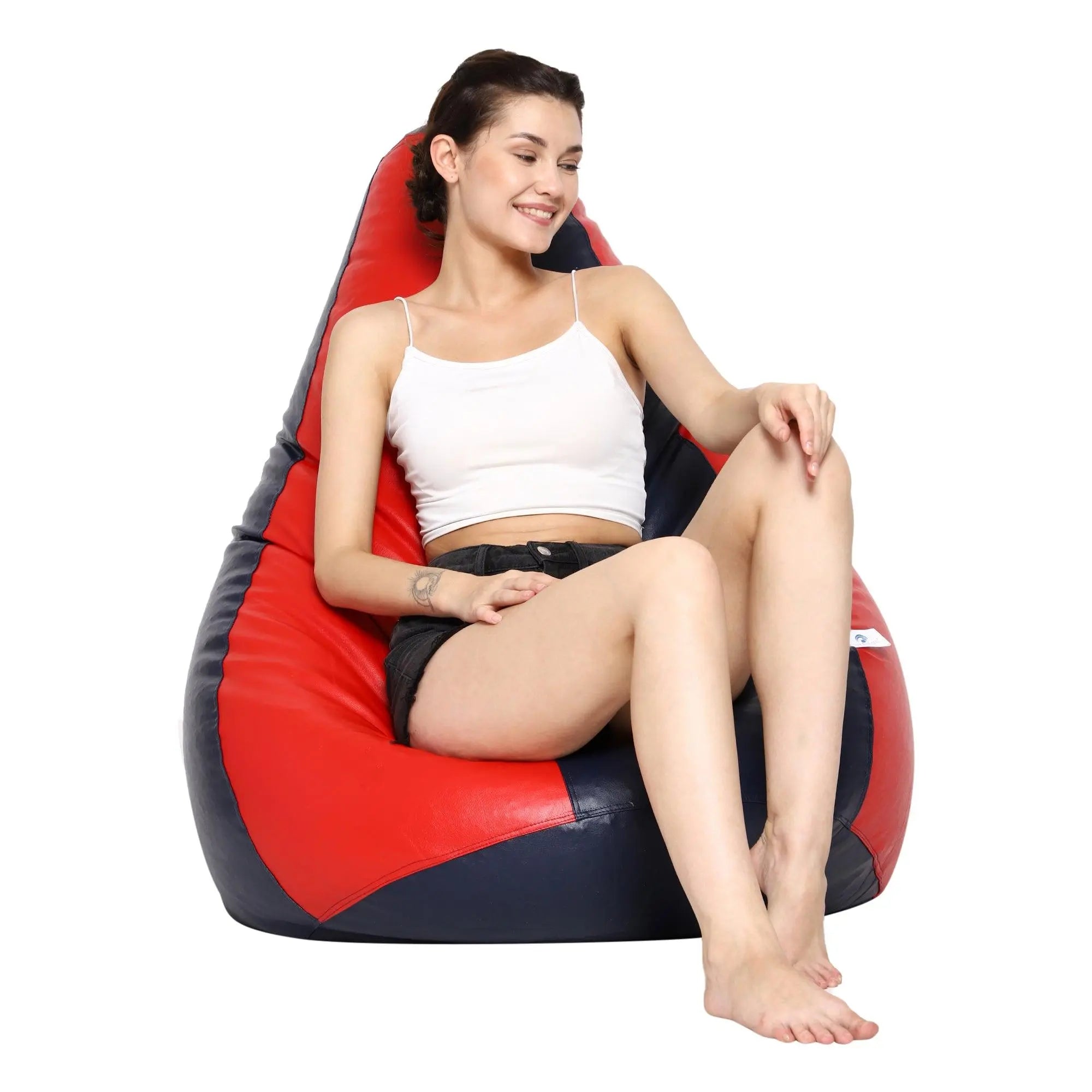 Teardrop Bean Bag Cover – Navy & Red - Zen Living
