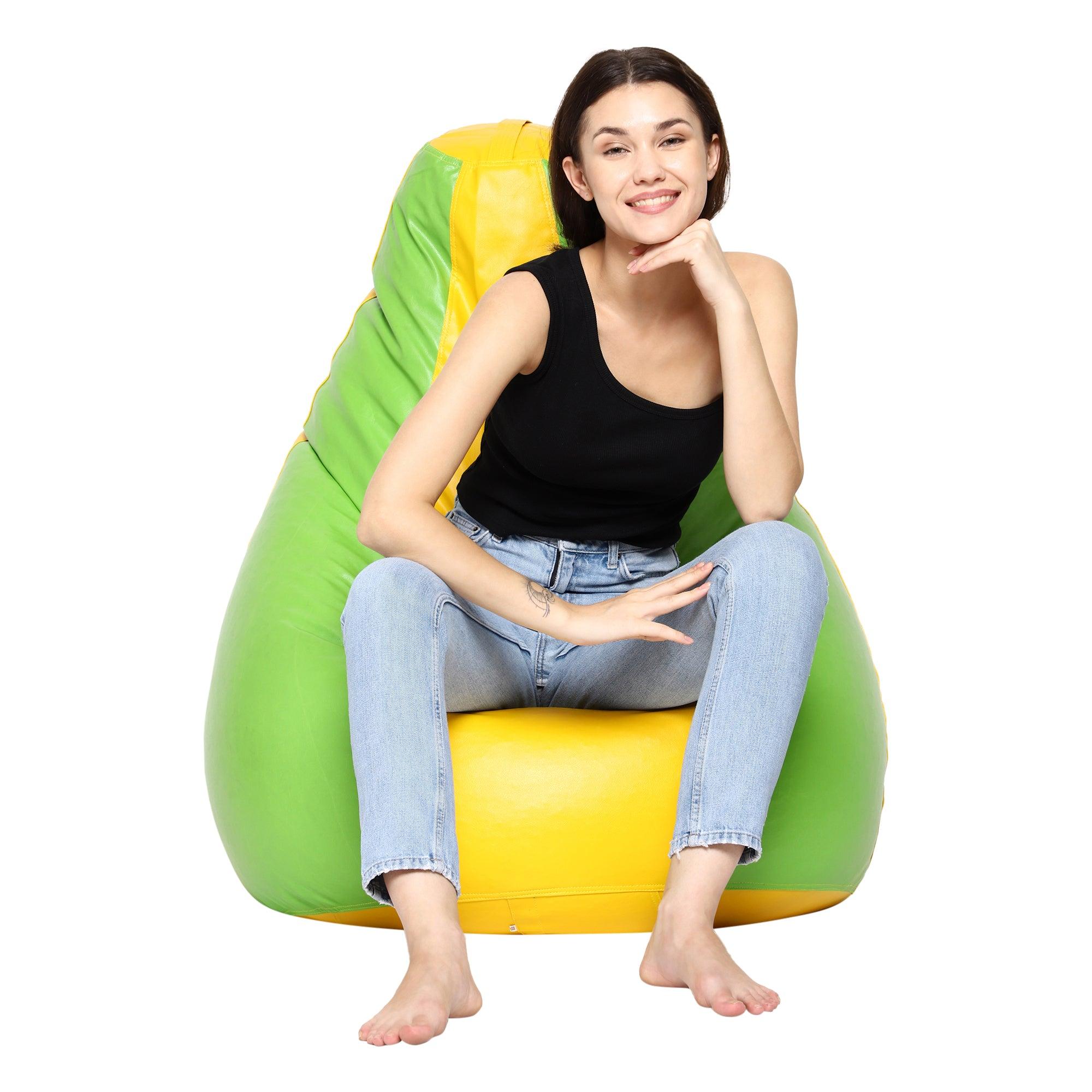 Teardrop Bean Bag Cover – Yellow & Green ZenLiving
