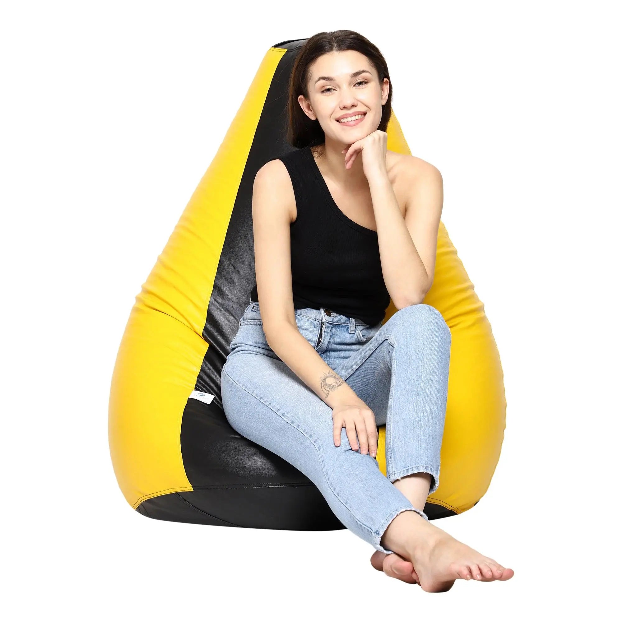 Teardrop Bean Bag Cover – Yellow & Black - Zen Living