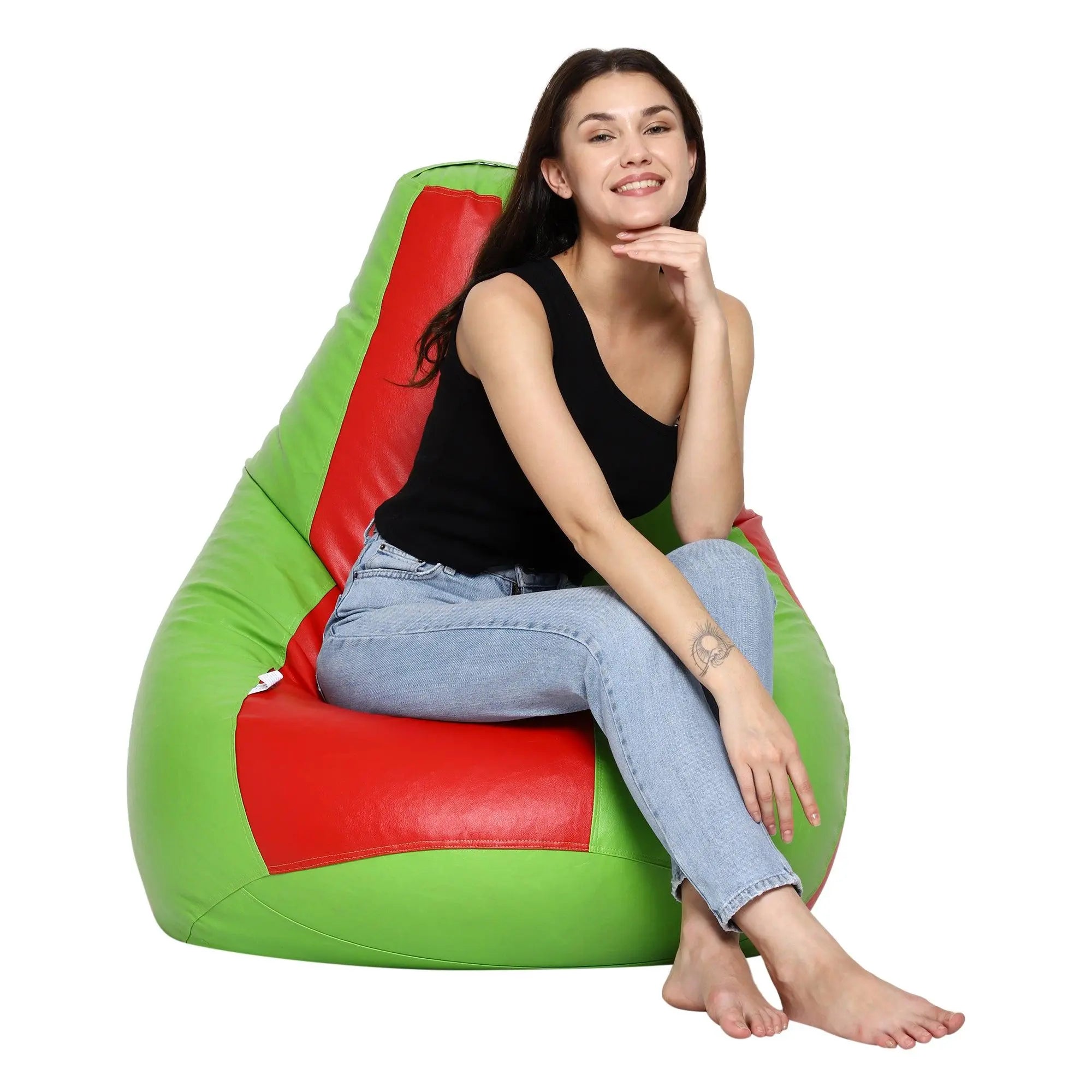 Teardrop Bean Bag Cover – Green & Red - Zen Living