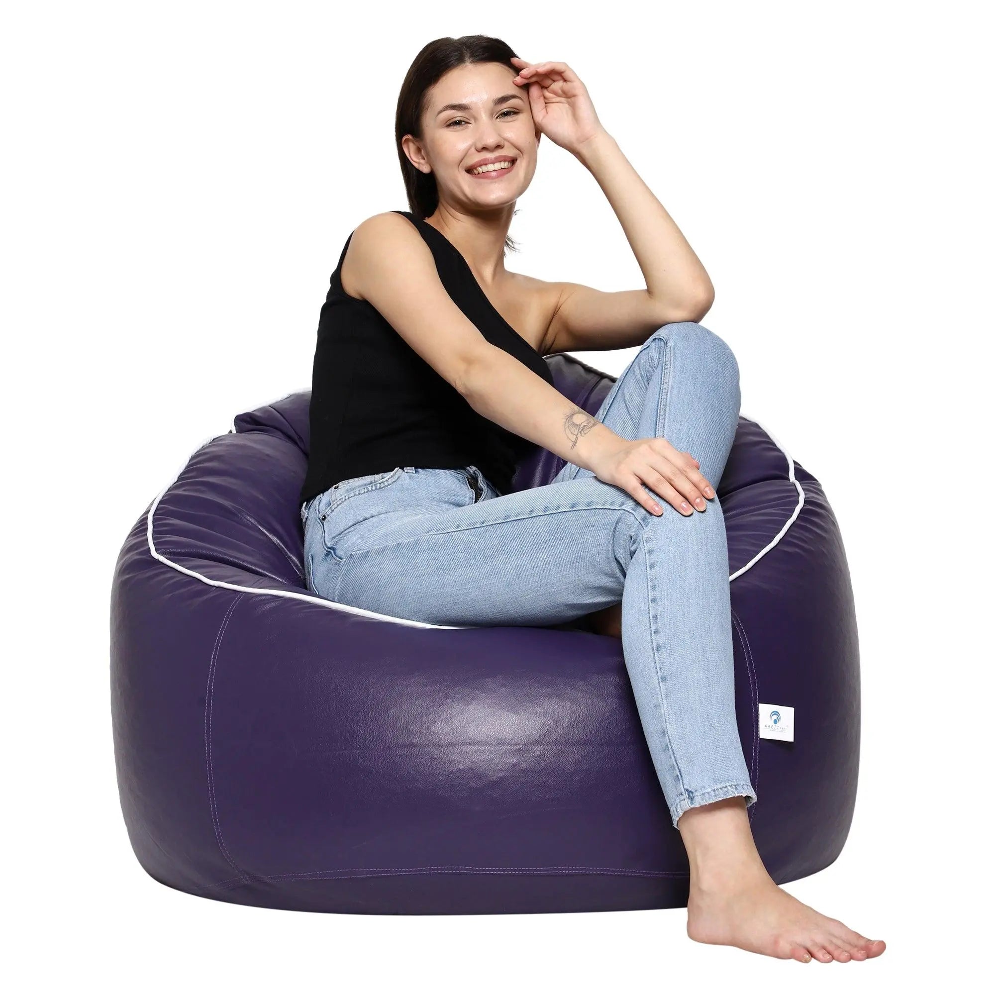 Zen Living Piping Mudda Chair Cover - Purple