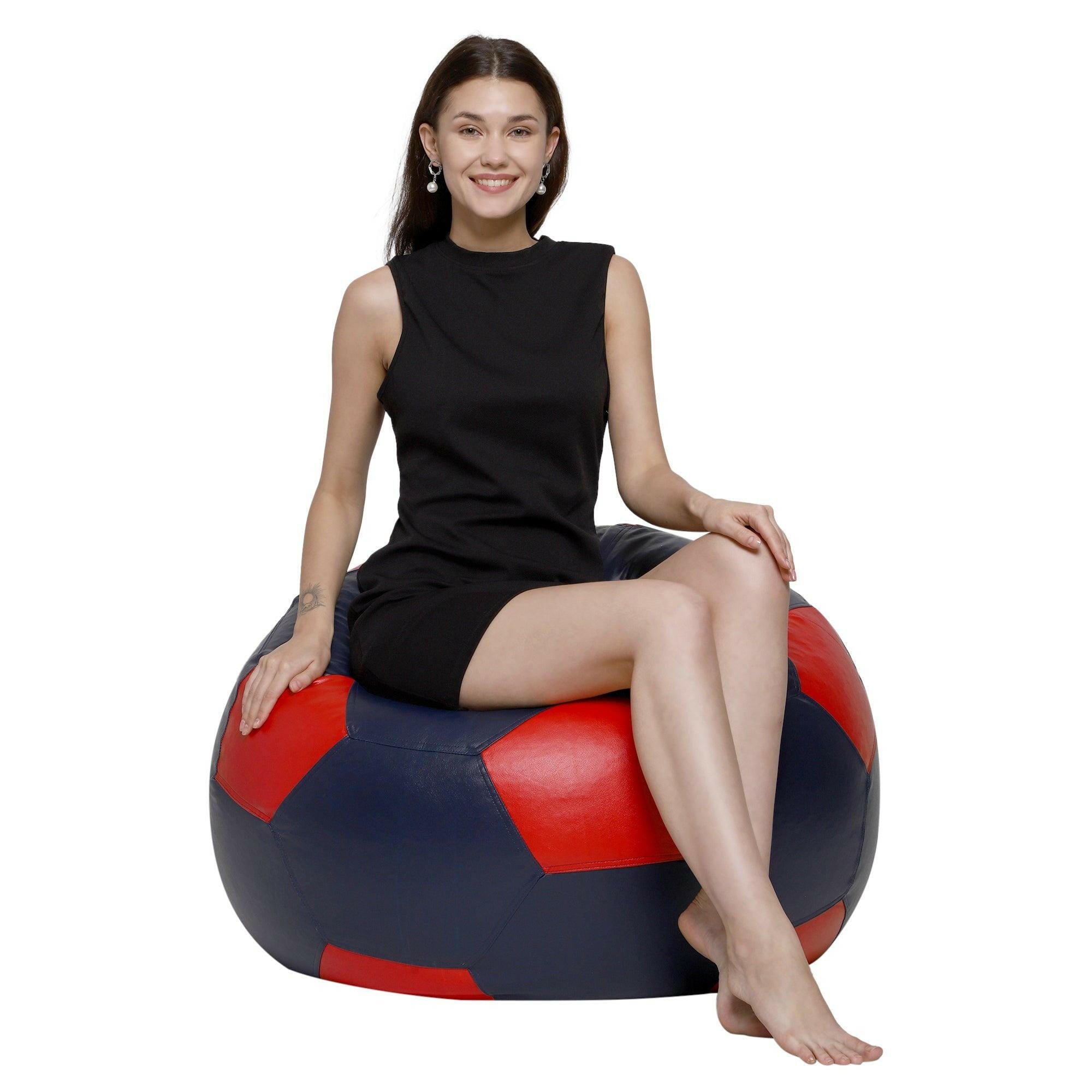 Football Bean Bag Cover - Navy & Red Zen Living