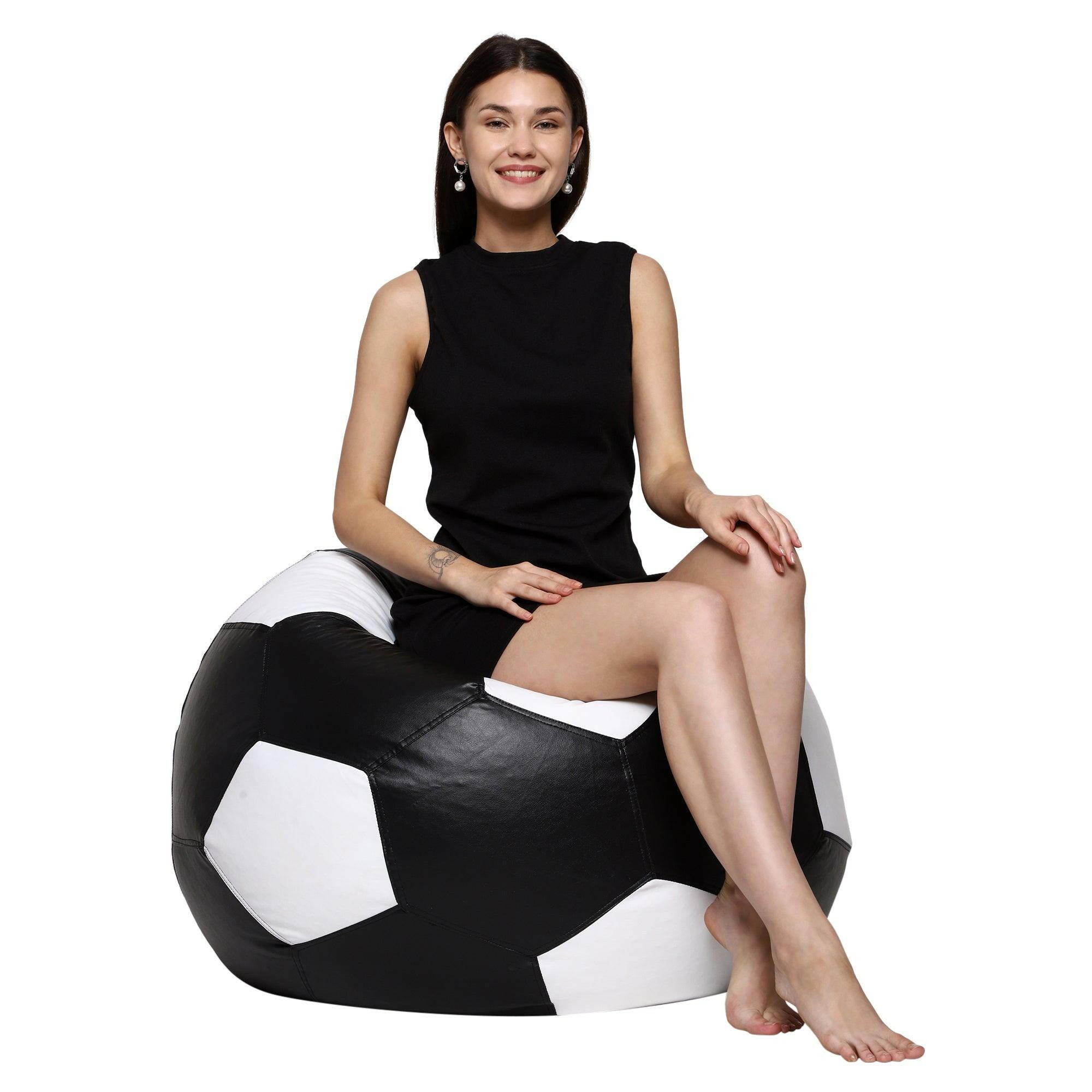 Football Bean Bag Cover - Black & White Zen Living