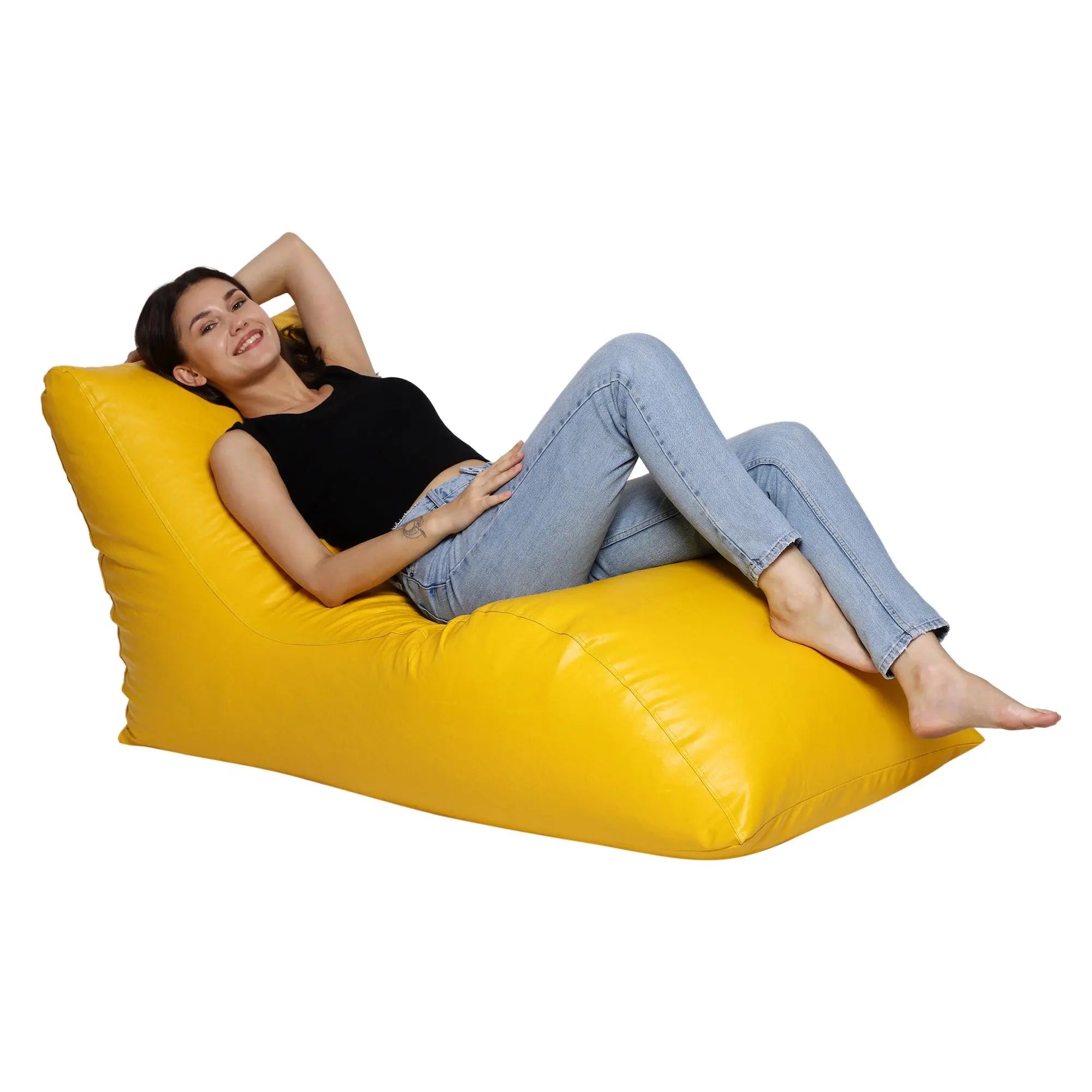 Zen Living Lounger Bean Bag Cover in Zen Living Yellow - Premium Quality and Comfort
