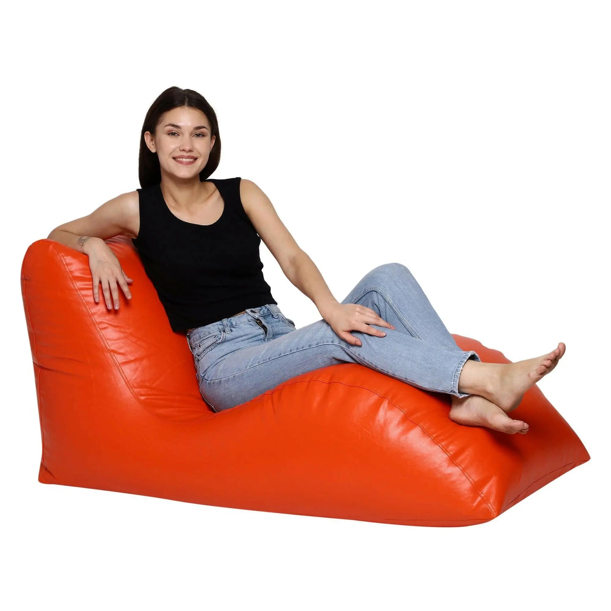 Zen Living Lounger Bean Bag Cover in Zen Living Orange - Premium Quality and Comfort