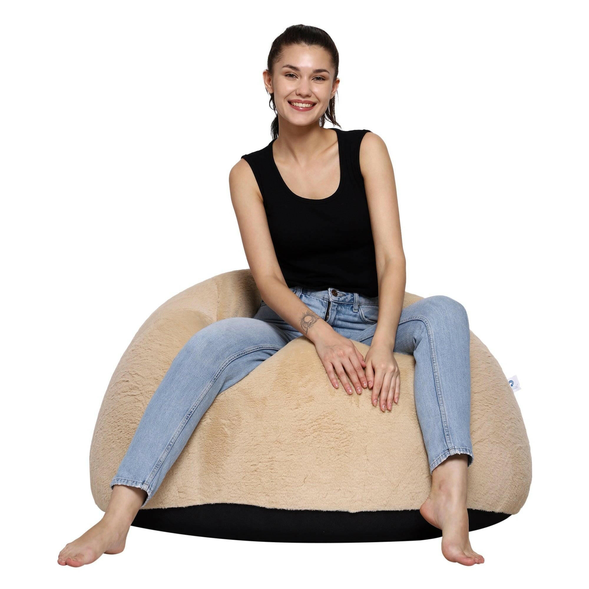 Fur Bean Bag Cover - Cream Zen Living