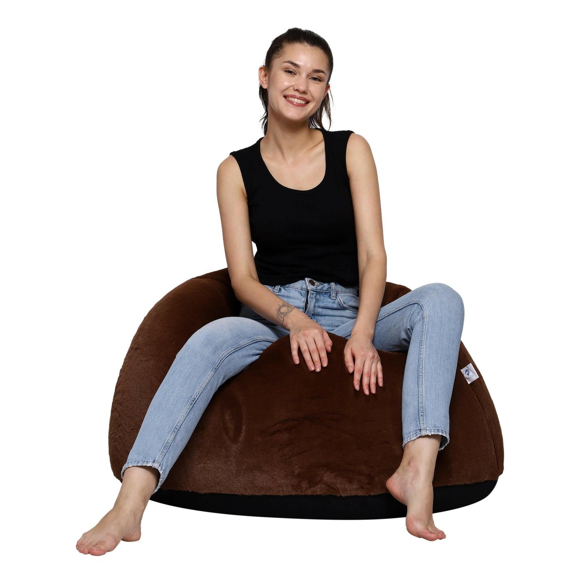 Fur Bean Bag Cover - Brown Zen Living