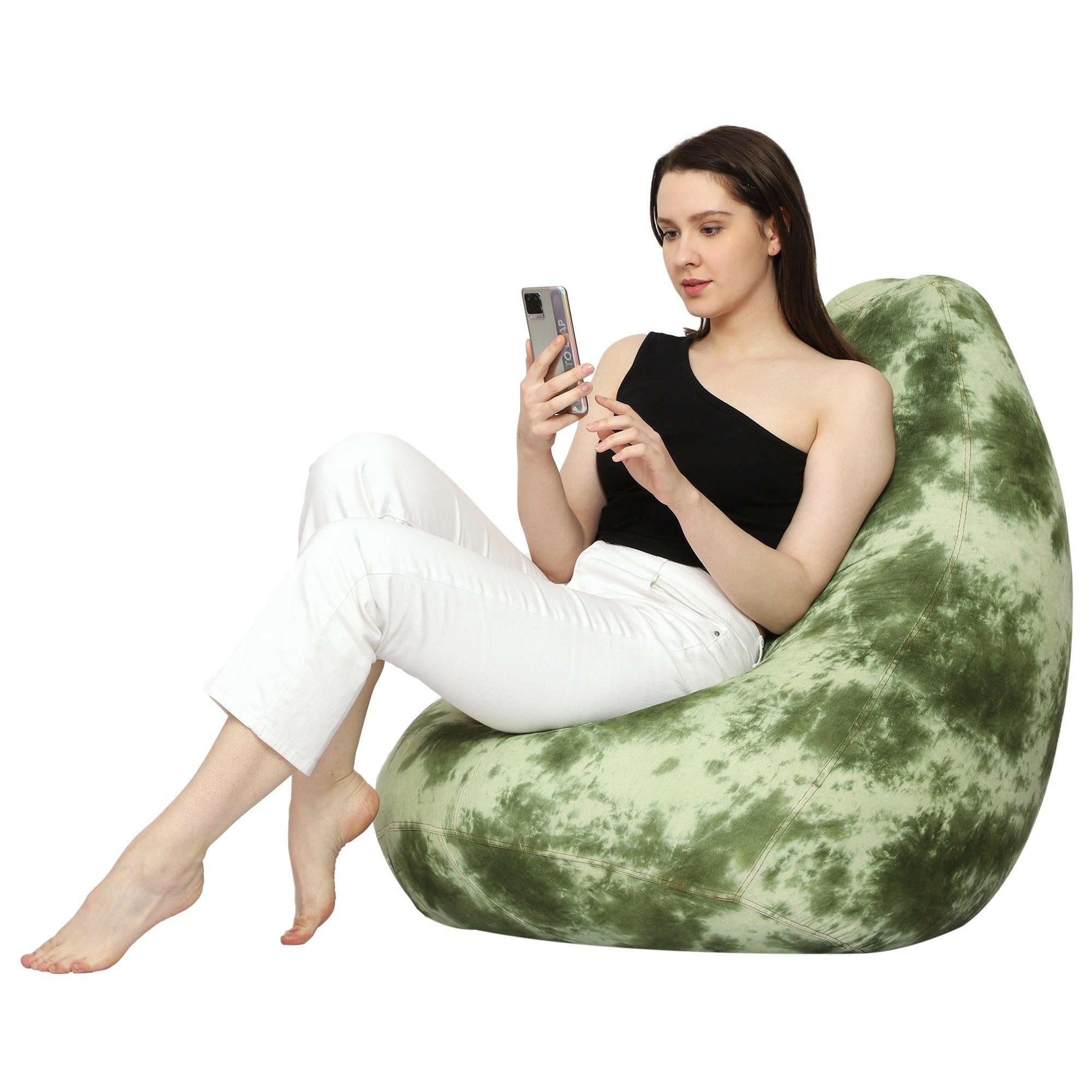 Cotton Blend Tie-Dye Bean Bag Cover - Green Zen Living