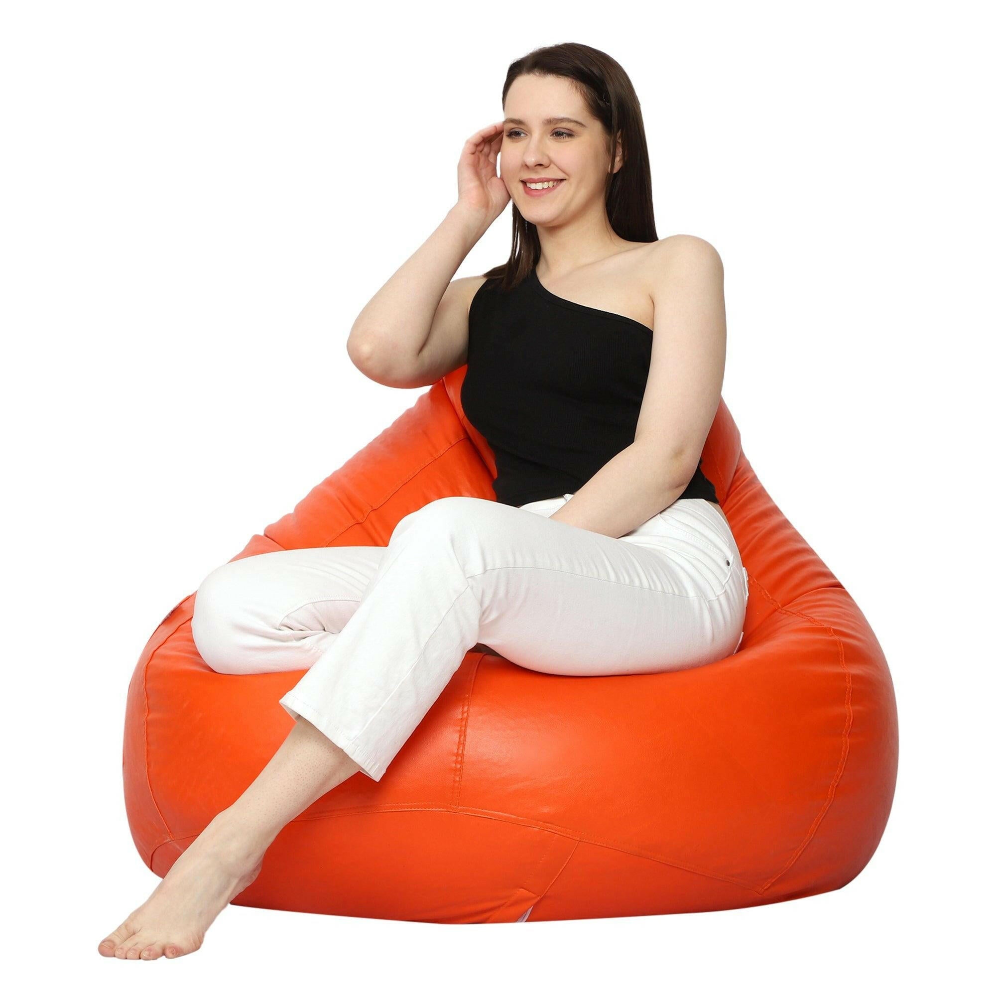 Plain Teardrop Bean Bag - Orange Zen Living