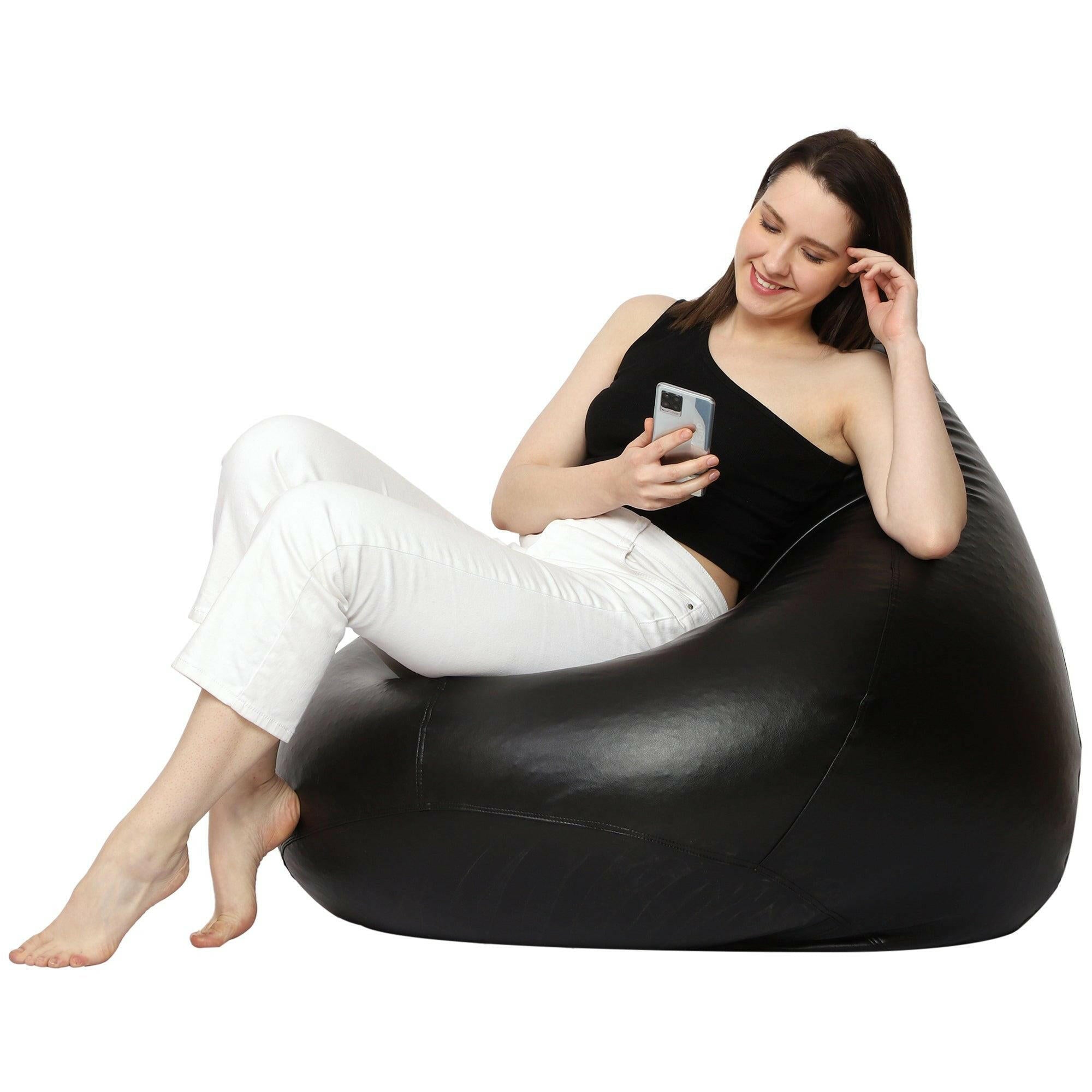 Plain Teardrop Bean Bag - Black Zen Living