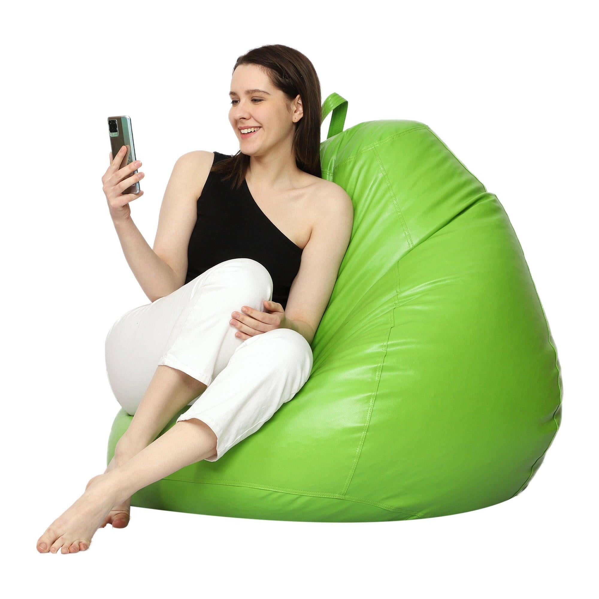 Plain Teardrop Bean Bag - Parrot Green Zen Living
