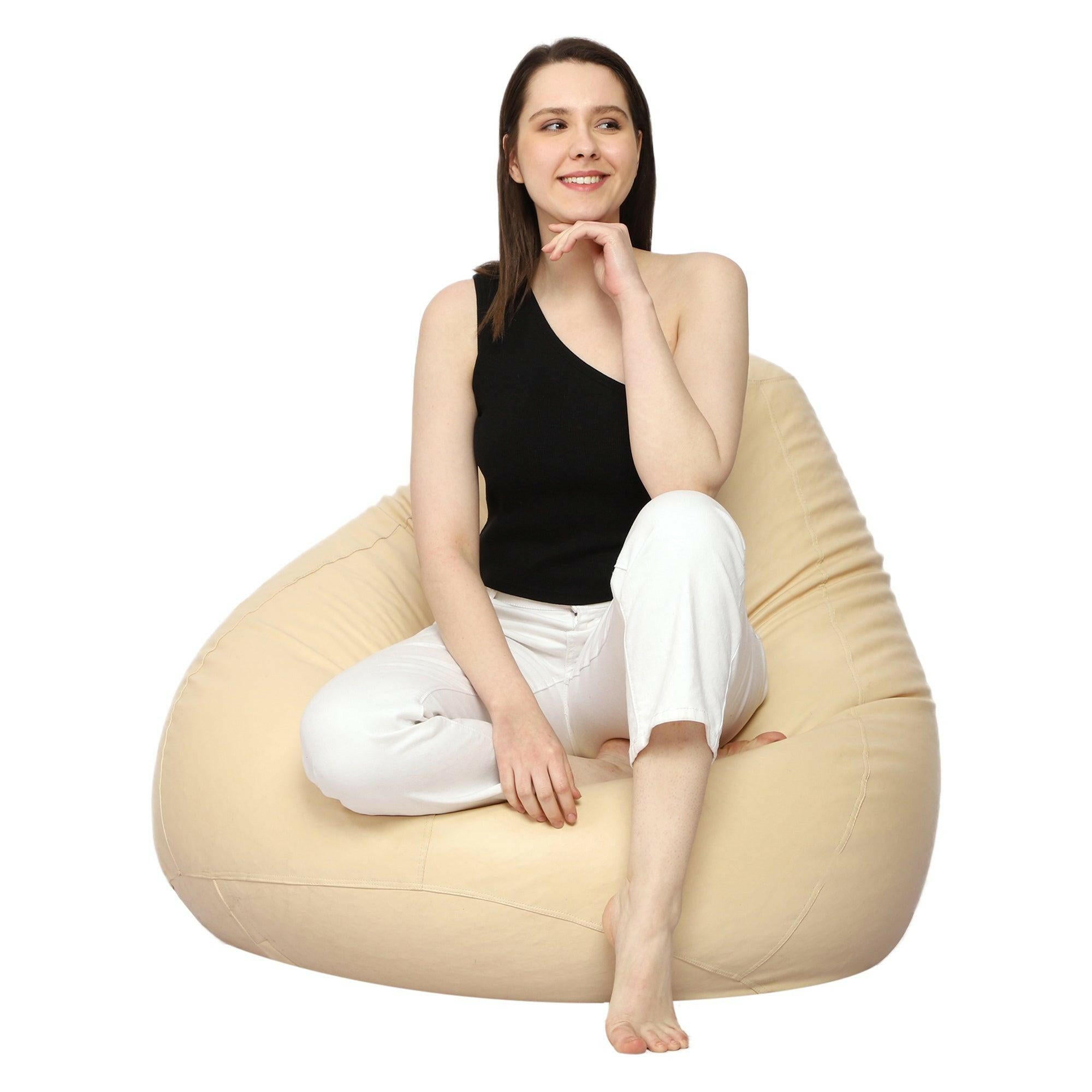 Plain Teardrop Bean Bag - Cream Zen Living