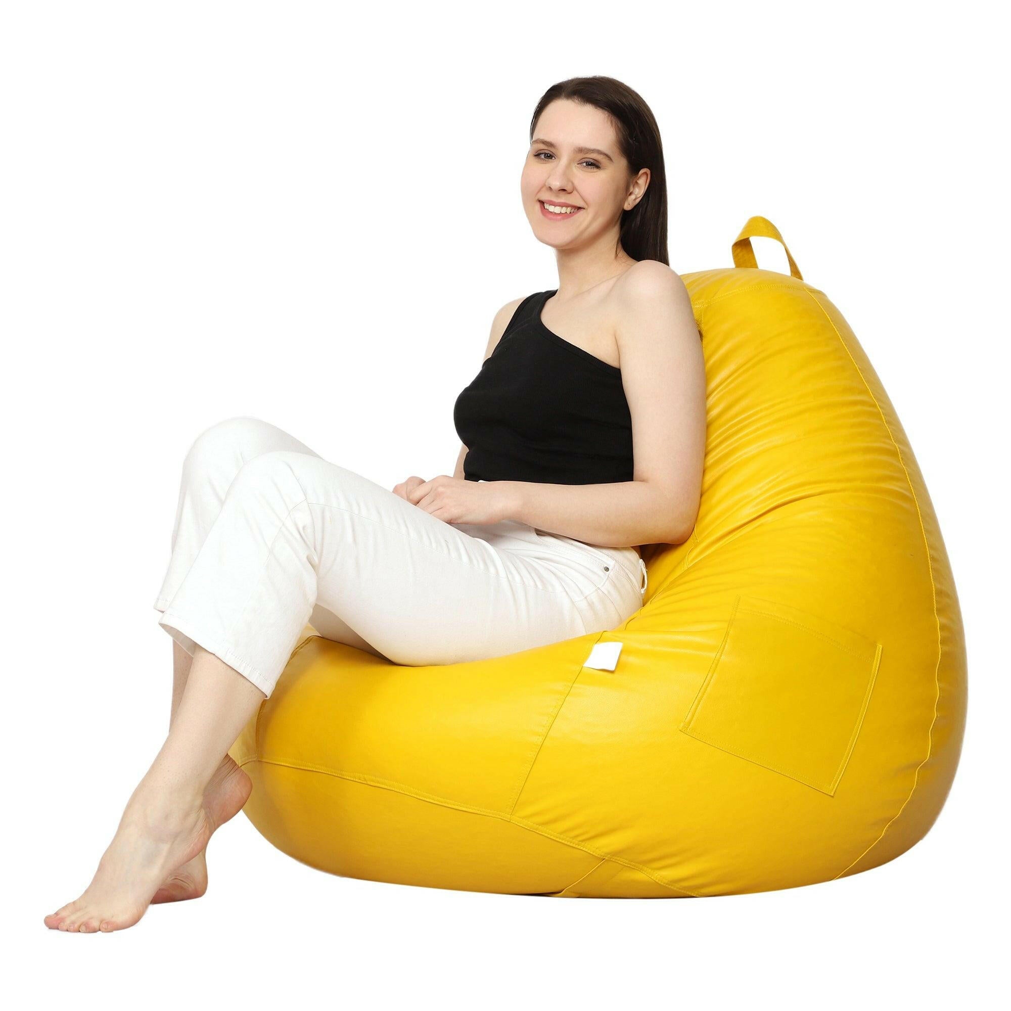 Plain Teardrop Bean Bag - Yellow Zen Living
