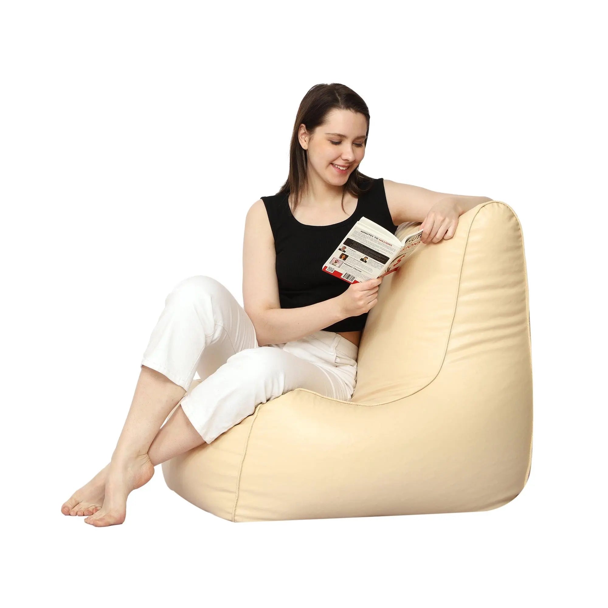 Cream Arm Chair Bean Bag Cover by Zen Living