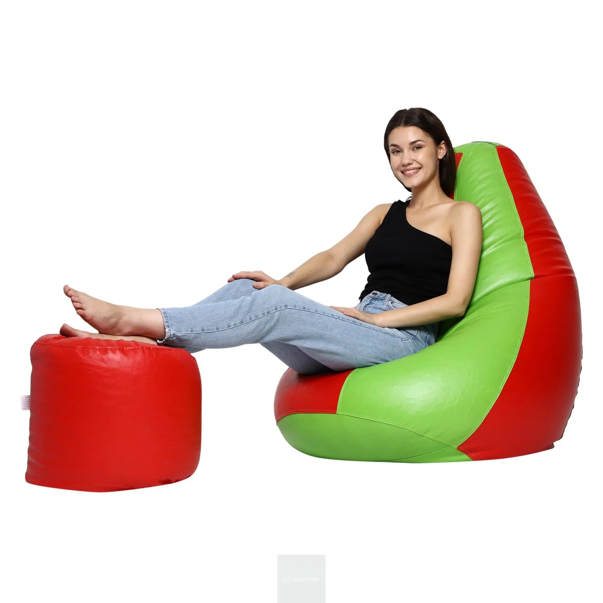 Teardrop Bean Bag Cover – Green & Red ZenLiving