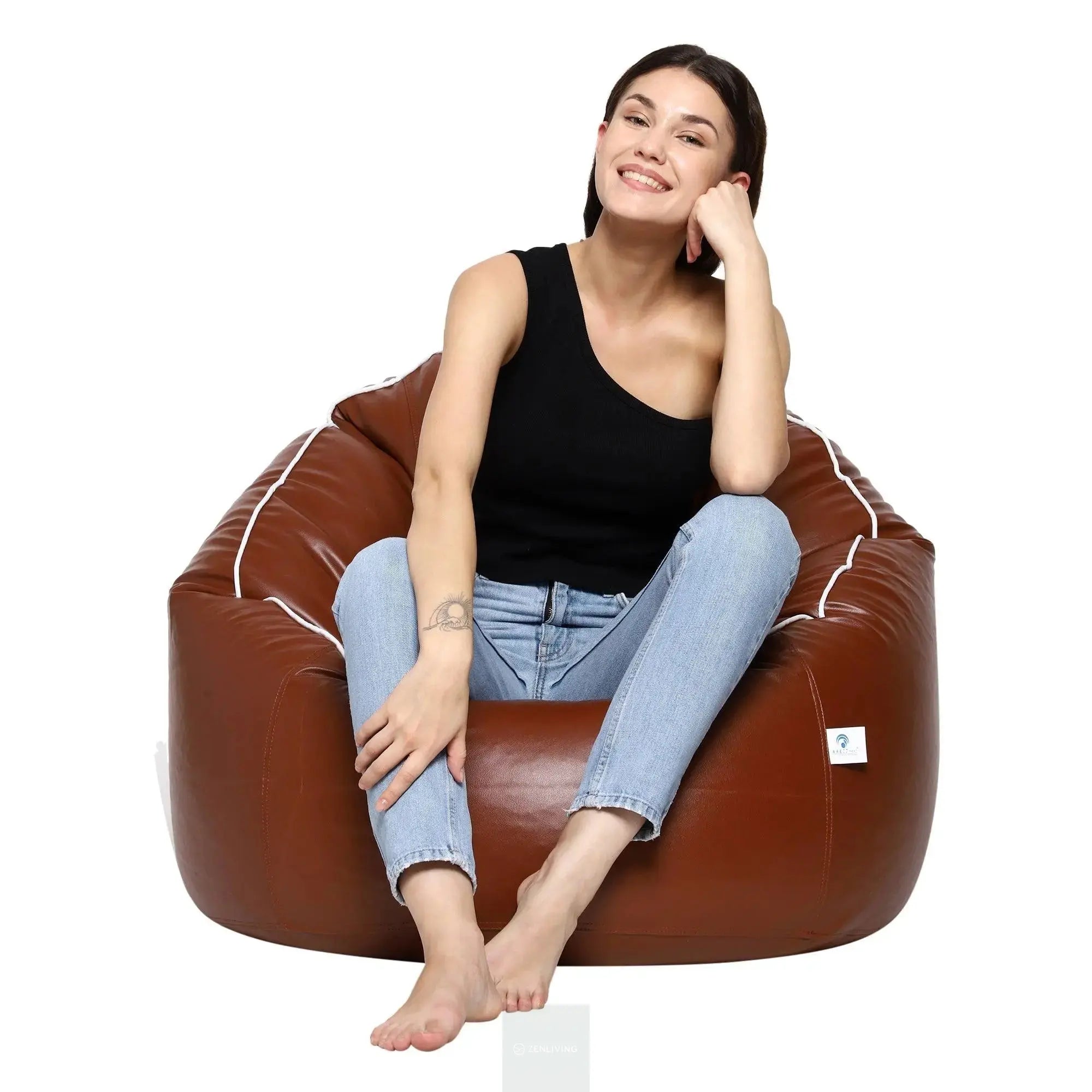 Zen Living Piping Mudda Chair Cover - Tan