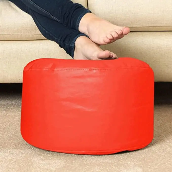ZenLiving® 3XL Filled Bean Bag Combo – Faux Leather | Red | Footrest + Cushion Zen Living