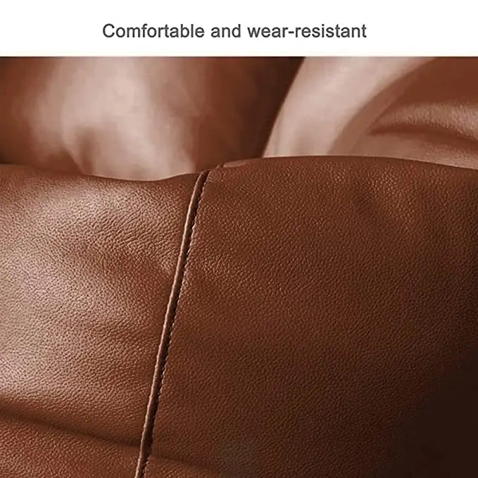 ZenLiving® 3XL Filled Bean Bag Combo – Faux Leather | Tan | Footrest + Cushion Zen Living