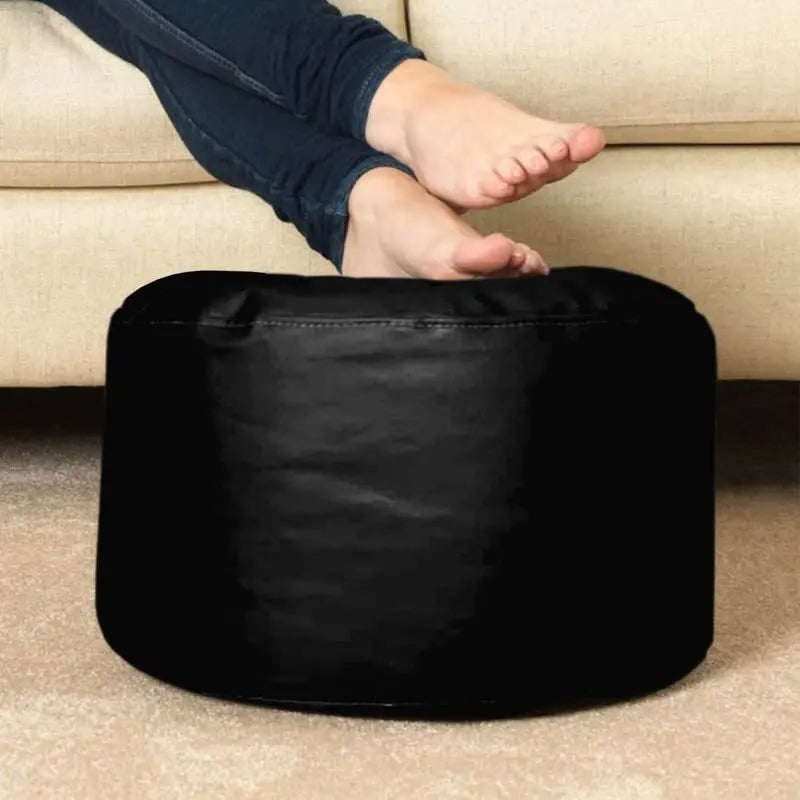 ZenLiving® 4XL Filled Bean Bag Combo – Faux Leather | Black | Footrest + Cushion Zen Living