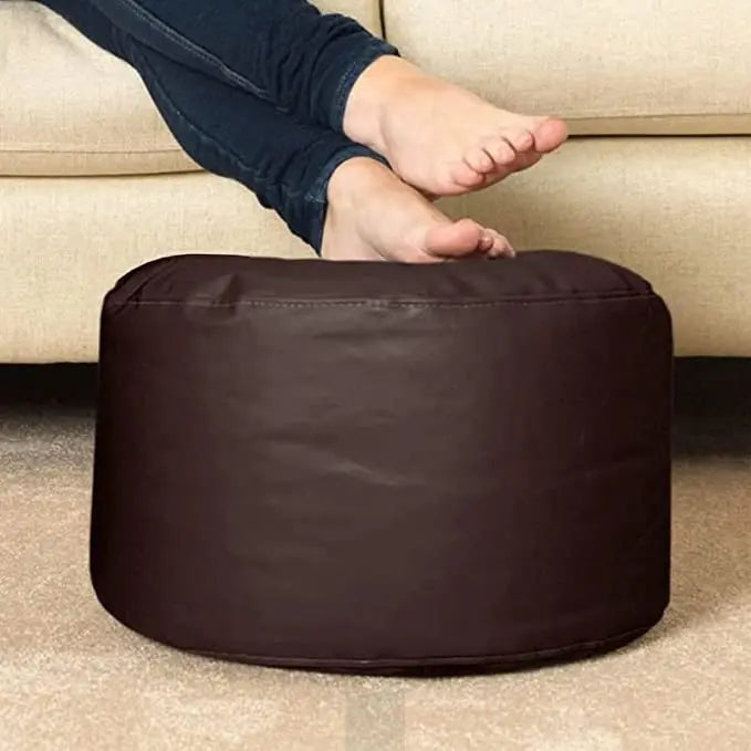 ZenLiving® 4XL Filled Bean Bag Combo – Faux Leather | Brown | Footrest + Cushion Zen Living